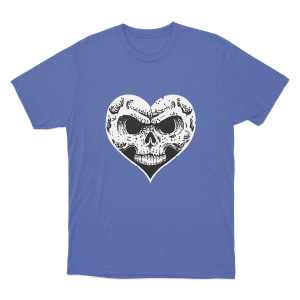 Heartskull Unisex T Shirt Blue